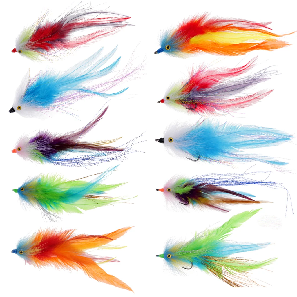 Fly Fishing Saltwater Flie Streamer Steelhead Salmon Striper Pike Trout Simulation Flies Lure for Freshwater Lake River