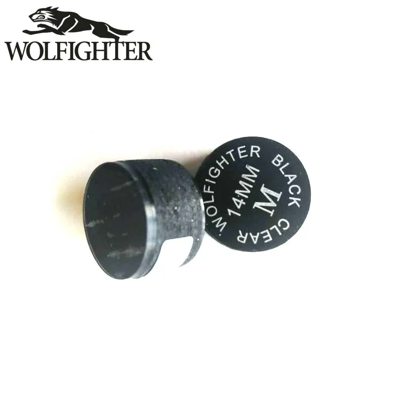 

One Piece WOLFIGHTER Black Clear Pool Cue Tip 14mm S M H