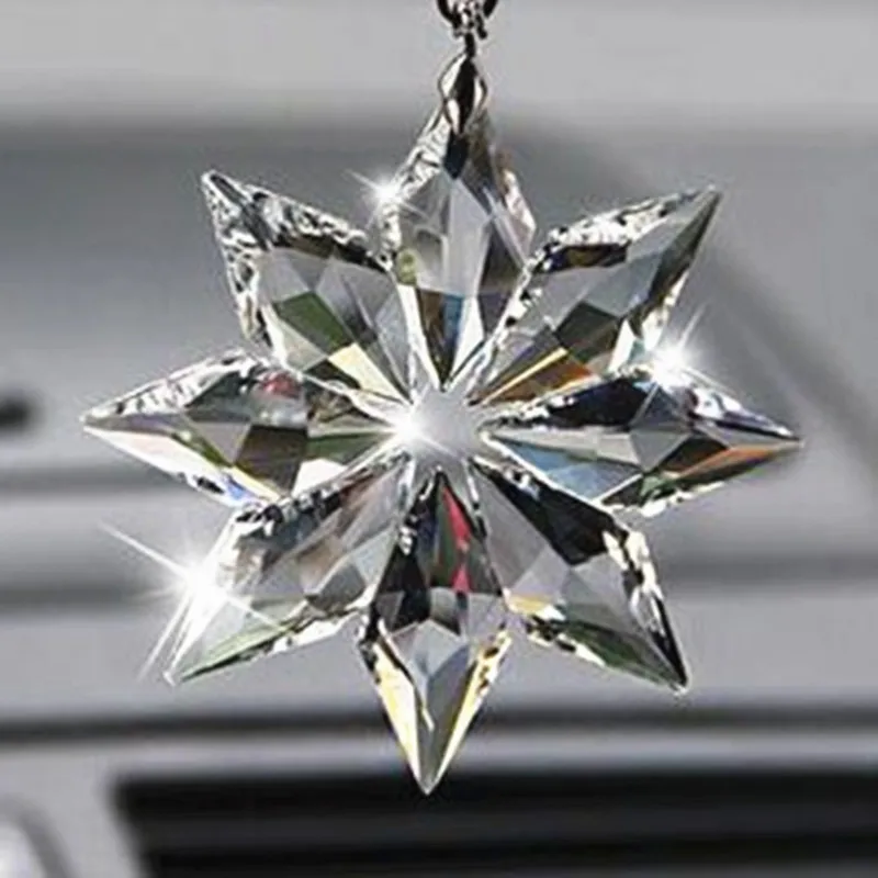 

Hot Selling 80mm Crystal Snowflake Prism Pendant For Chandelier Part FengShui Hanging Crystal Crafts Gifts,Car & Home Decoration