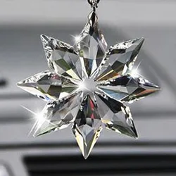 Hot Selling 80mm Crystal Snowflake Prism Pendant For Chandelier Part FengShui Hanging Crystal Crafts Gifts,Car & Home Decoration