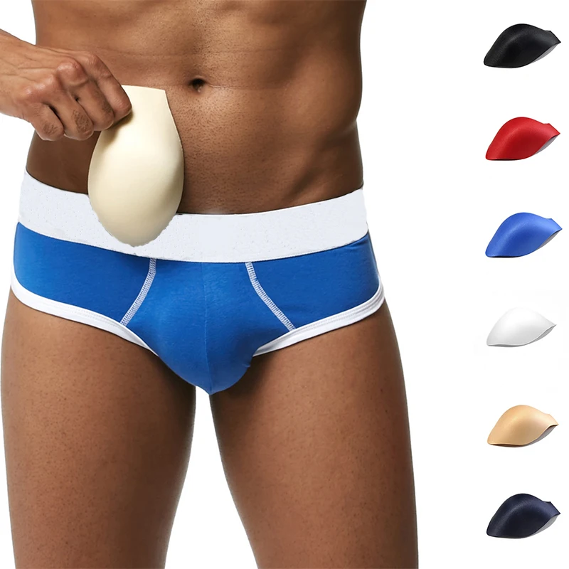 CLEVER-MENMODE-ropa interior Sexy para hombre, calzoncillos con almohadilla potenciadora de copa de esponja, bolsa para el pene, calzoncillos