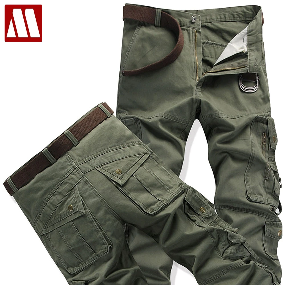 Men's Cargo Pants 2022 New Designer Solid Straight Trousers Male Multi-pockets Cargo Pants pantaloon homme No Belt Free Shipping