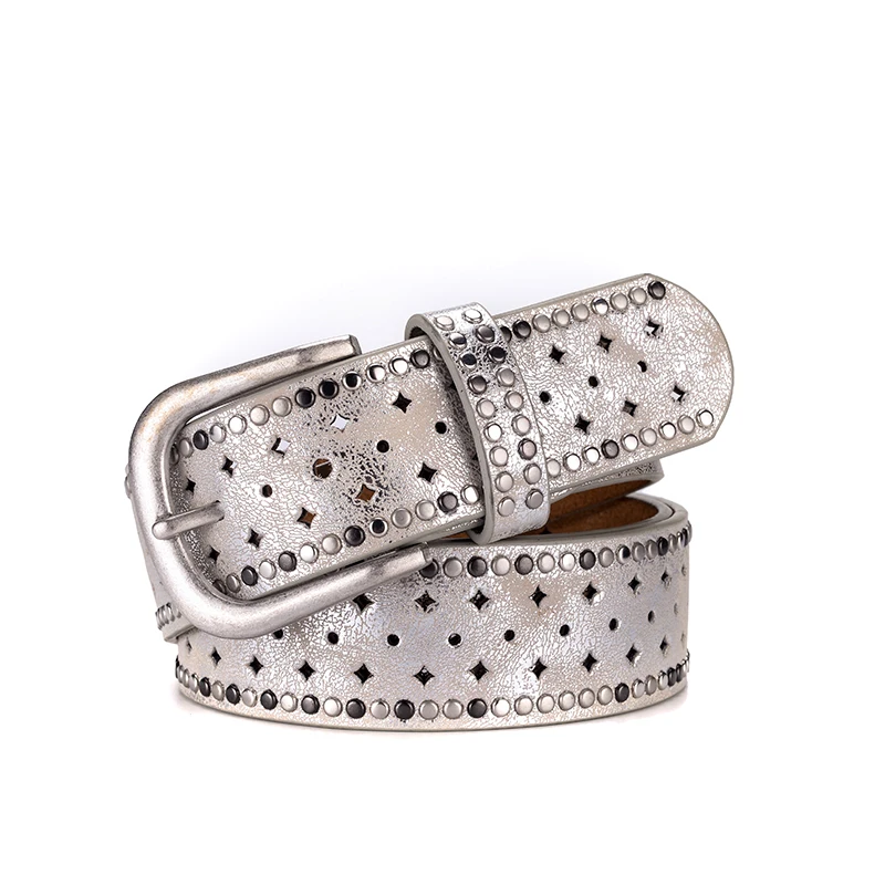 2018 New Designer Brand Luxury Belts For Women With Studded And Shinny Stars BE-451