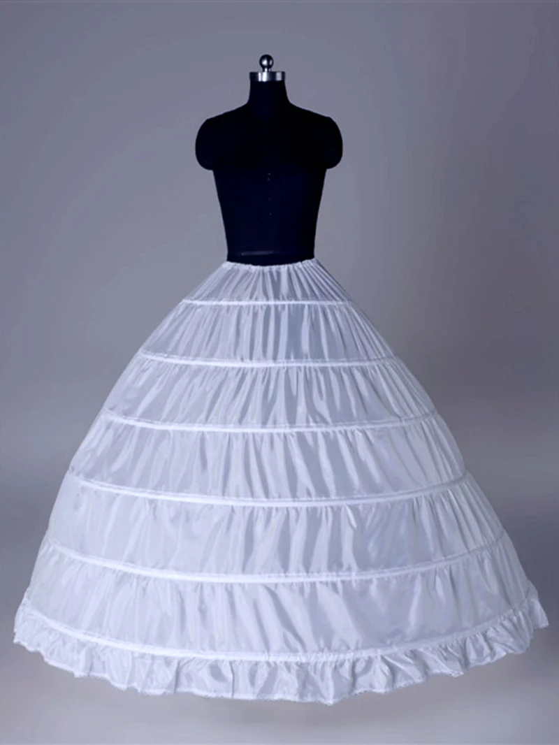 Falda abombada de crinolina grande de hueso de 6 aros para mujer, vestido de baile para enagua, vestido de quinceañera, Jupon Vintage