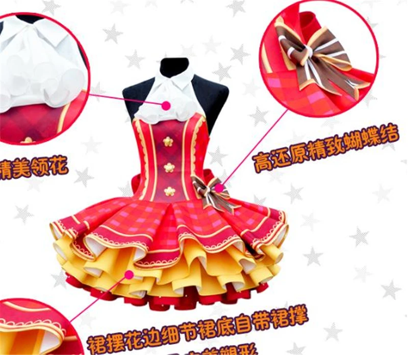 Disfraz de Lolita para mujer, vestido encantador de Anime, amor en vivo, Nishikino, Maki, ramo, mano, flor, despertar