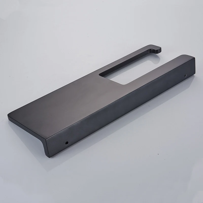Solid Aluminun Matt Black Toilet Paper Holder Phone Shelf Storage Rack Wall Mounted Bathroom Roll Paper Holder with phone Holder