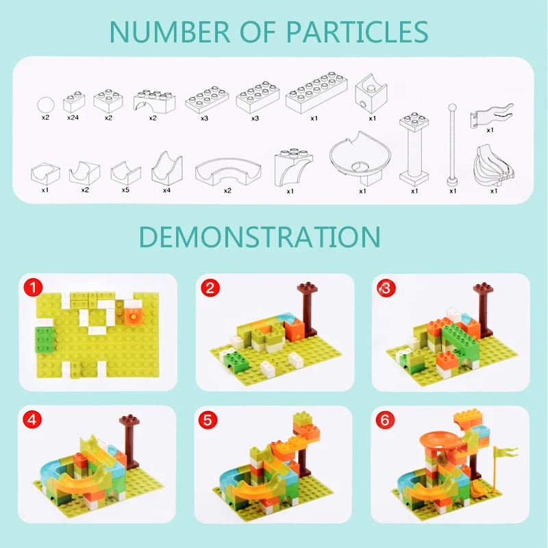 Size Lớn Đá Cẩm Thạch Đua Chạy Khối Mê Cung Bóng Theo Dõi Khối Xây Phễu Trượt Tự Làm Gạch Đồ Chơi Dành Cho Trẻ Em Quà Tặng