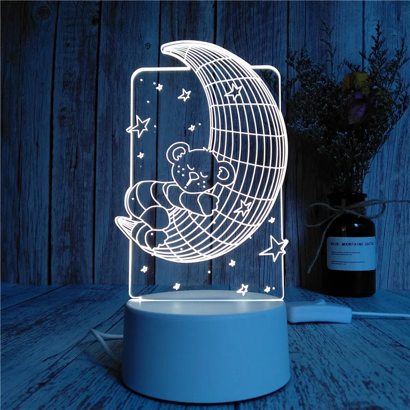 Novelty Light 3D Cartoon Lighting 2023 New Kids Baby Children Bedroom Lamp Soft Lighting Birthday Gifts LED Lights Night Lamp