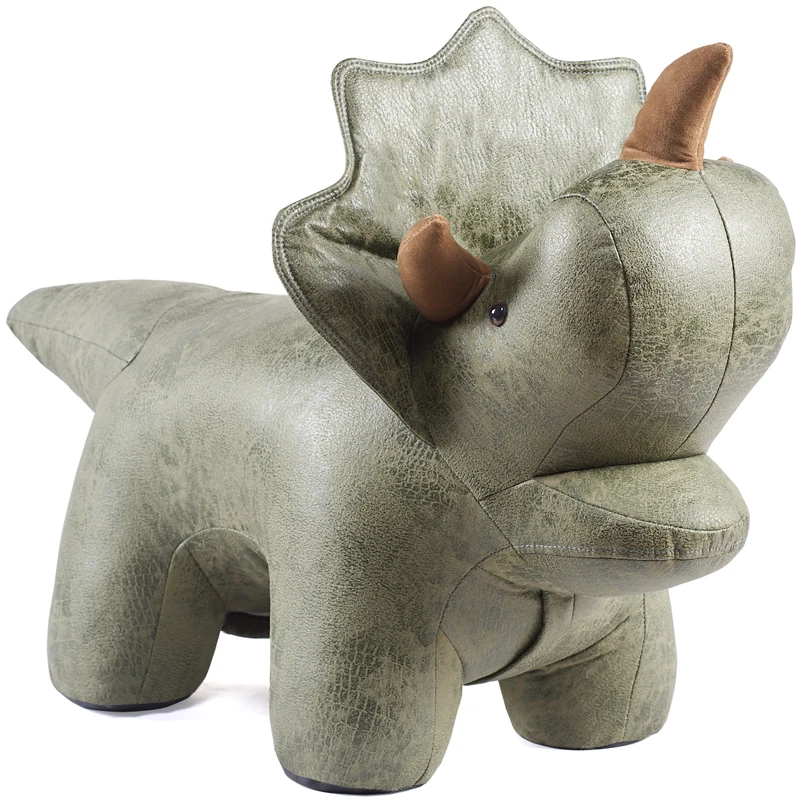 

Creative Triceratops Animal Sofa Stool, Child Seat Cartoon Shape Shoe Bench,Dinosaur Sitting Stool