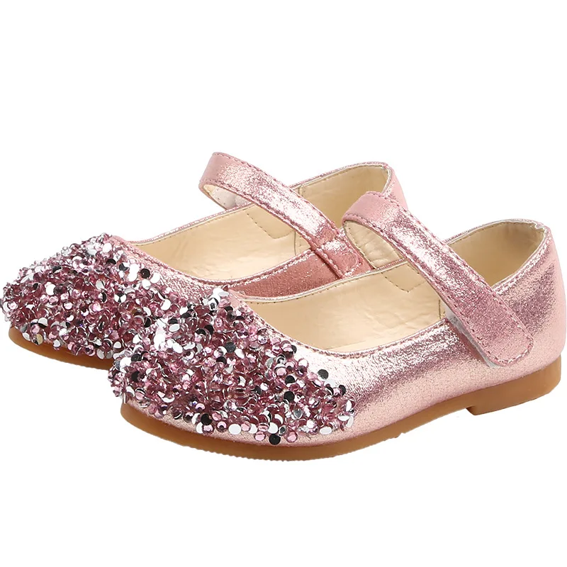 Princess Glitter Kids Leather Shoes Little Girls Dress Wedding Dancing Shose Children Shoes Baby 1 2 3 4 5 6 Year Old B03