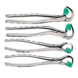 4 pcs/set New Adult dental extraction forceps Stainless steel Germany Dental Extractor with silicone protection