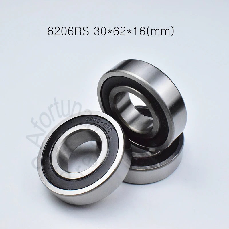 

6206RS 30*62*16(mm) 1Piece bearings ABEC-5 rubber sealing type bearings 6206 6206RS CHROME STEEL BEARING