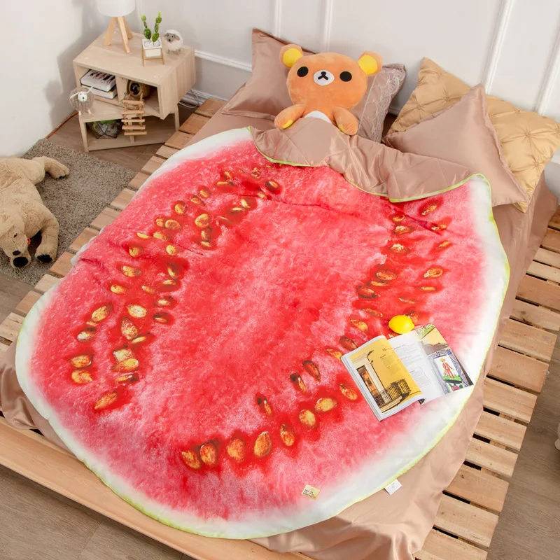 

Creative blankets summer Fruit watermelon quilt bed sheet wedding decoration Bedding set Cartoon quilt bedroom decor Children