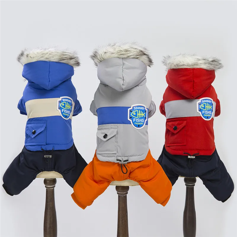 Windproof Dog Clothes Winter Pet Coat Thick Warm Snow Clothing Parker Jumpsuit Jumper For Small & Large Dog(S/M/L/XL/XXL)