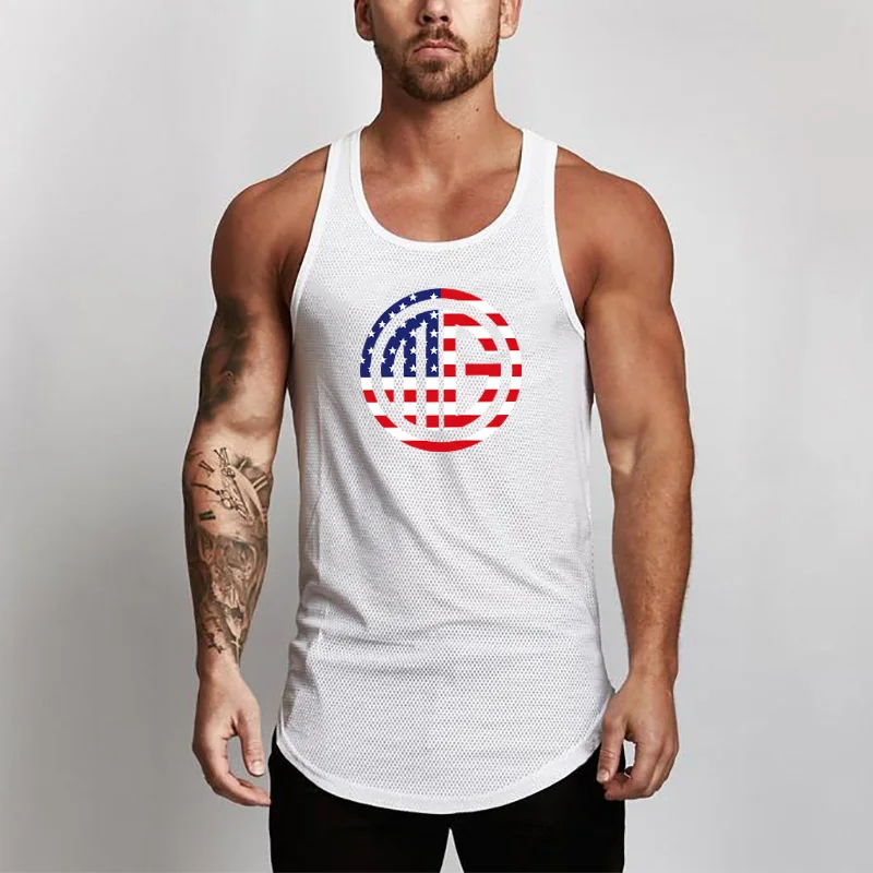 Mesh clothing Quick dry 2023 Singlets Gyms Tank Tops Shirt Bodybuilding Equipment Fitness Men's Gymnasium Stringer Tank