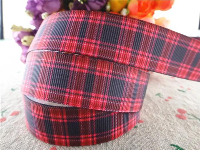 18031602, 22 mm/38 mm, 10 Yards/Los, karierte, bedruckte Ripsbänder, Gitterband, DIY-Bastelmaterial – Detail 5