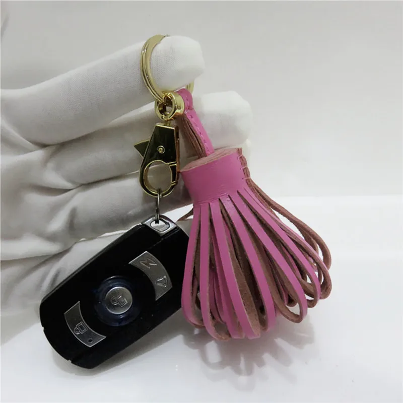 Luxury Designer Leather Tassel Keychain Mother Daughter Keyring Car Key Chains Women Bag Charm Keyholder Gift Porte Clef