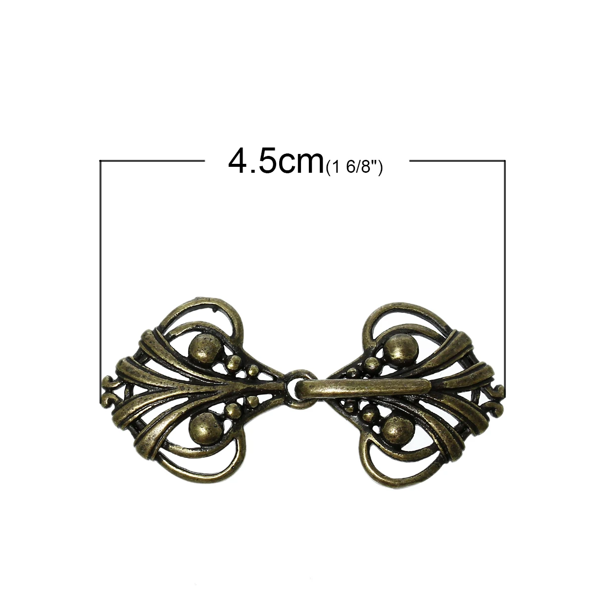 DoreenBeads Copper Hook Clasps Heart Antique Bronze 45mm(1 6/8