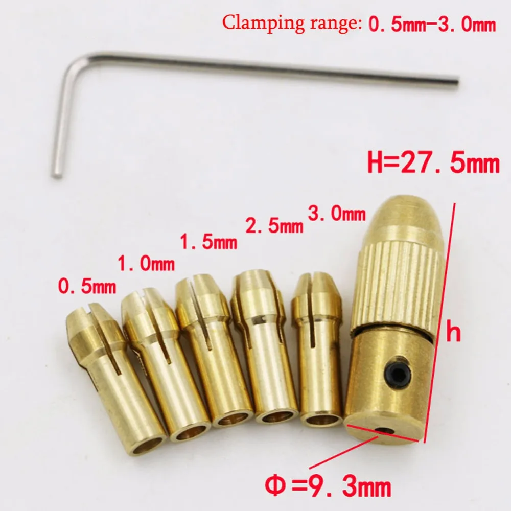 0.5-3mm keyless mini drill chucks adapter micro drill collets clamp socket Set power tool mini electric drill dremel Accessories