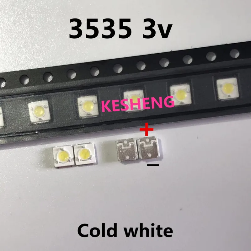 50PCS Li-M LED SMD 3535 3537 3 V 1 W bianco Freddo Per La TV Retroilluminazione Lampada perline A127CECEBUP8C-6078 3D