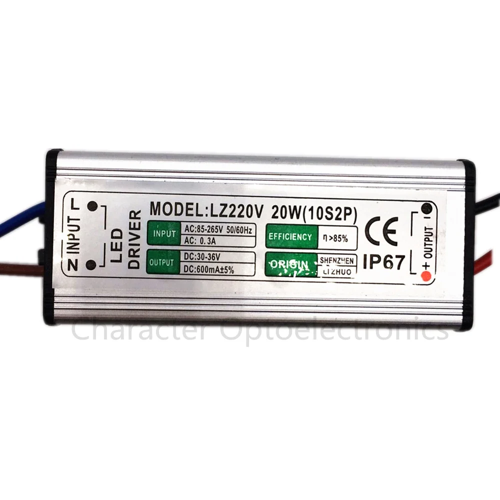 driver de led 600ma 20w ac85v265v para dc3036v interruptor adaptador transformador fonte de alimentacao ip67 para holofote lampada 10 pecas 01