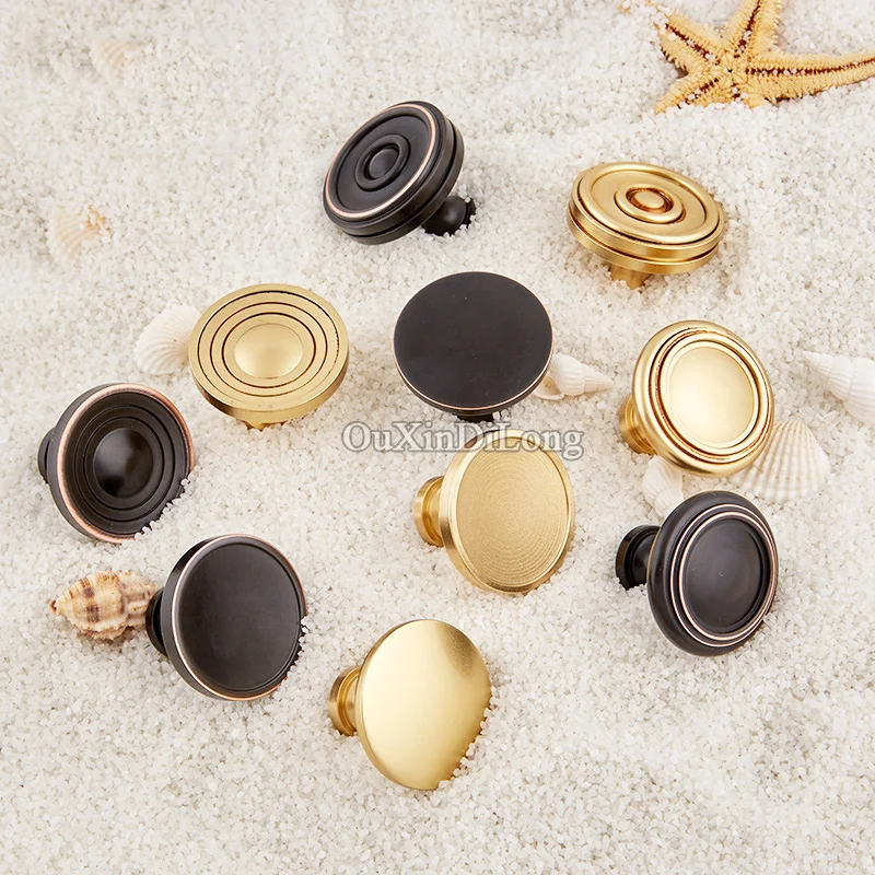 Top Quality 10PCS European Brass Kitchen Door Furniture Handles Cupboard Wardrobe Drawer Dresser Wine Cabinet Pull Handles&Knobs