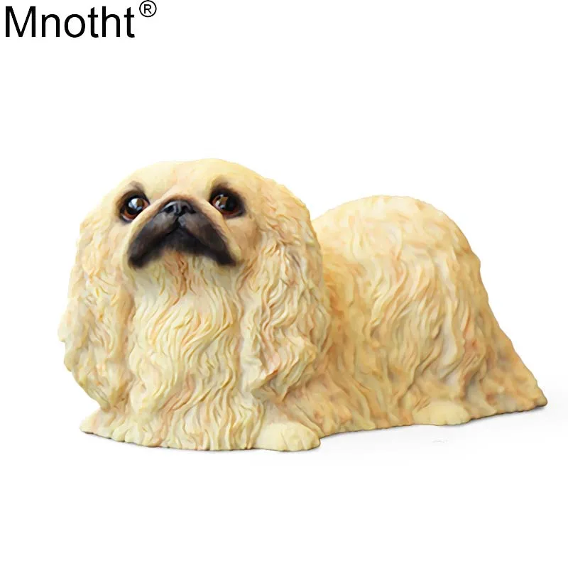 

Mnotht Mini Toy 1/6 Pekingese Dog Model Simulation Animal Dog Resin Scene Accessory for Action Figure Collection Decoration Gift