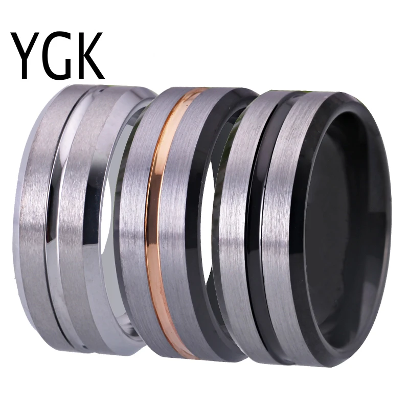 Classic Wedding Band Rings For Women Men's 8MM Tungsten Carbide Ring for Engagement Bridal Rings Anniversary Gift Drop Shipping