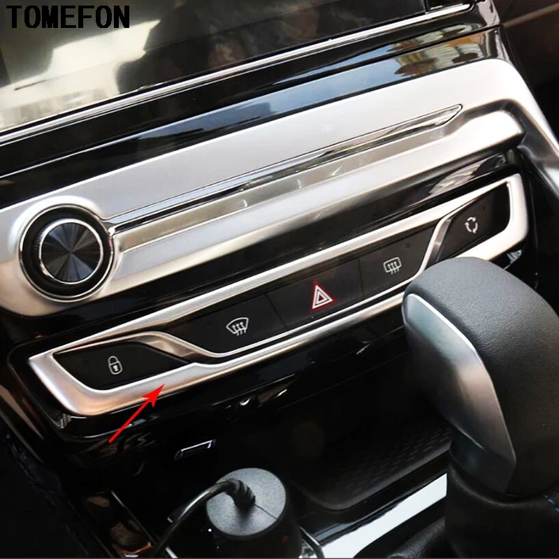 For Peugeot 308 2016 2017 Stainless Steel Central Control Button Decorative Frame Fault Lights Demister Button Trim Car Styling