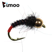 Bimoo 6PCS # 10 señuelos de cebo de pesca con mosca de trucha de hundimiento rápido con cabeza de cuentas de latón