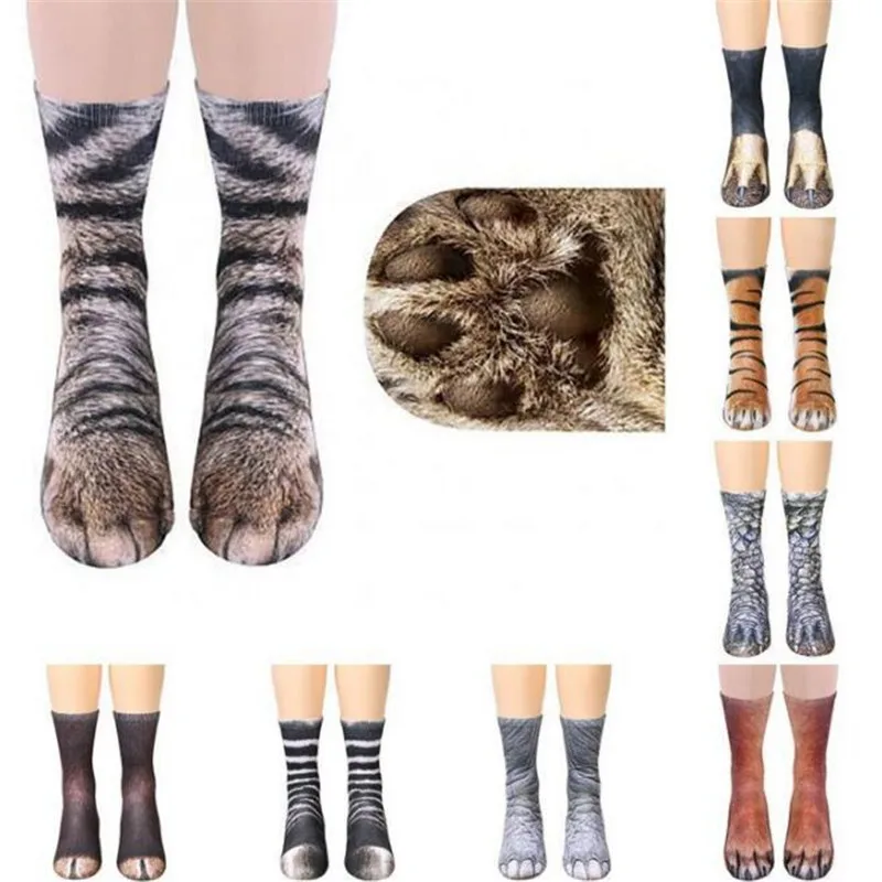 2018 3d Print Animal Foot Hoof Socks Adult Claw Digital Simulation Socks Unisex Men And Women Socks 5pair/lot