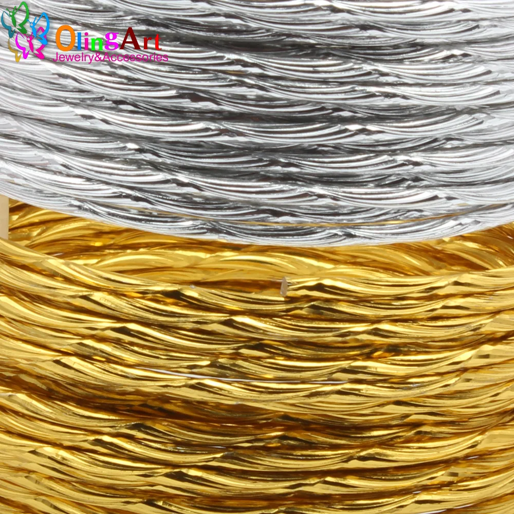 OLINGART 5M/lot 2.0mm Pattern Aluminum wire gold / silver soft craft versatile New metal wire DIY Handmade jewelry making