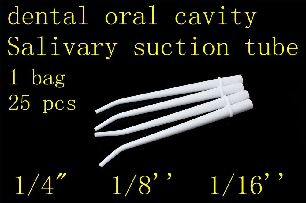 

25pcs Plastic Curved Tips Surgical Aspirator Dental Saliva Ejector Tips Disposable Autoclavable Suction Tube 1/4" 1/8'' 1/16''