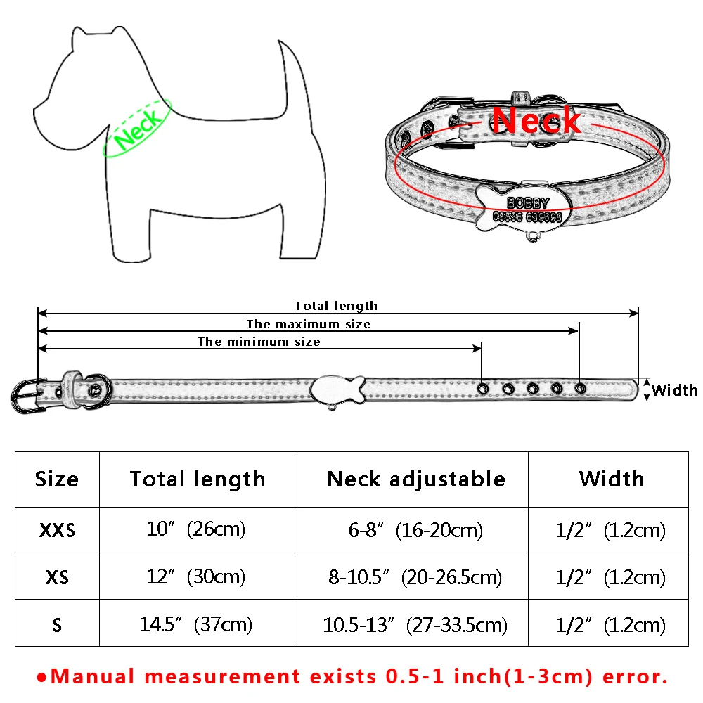 Soft Dog Cat Collar with Bell Personalized Safety Cat Name Id Collars and Tag Set Dog Cat Accessories Small Pet Puppy Collars