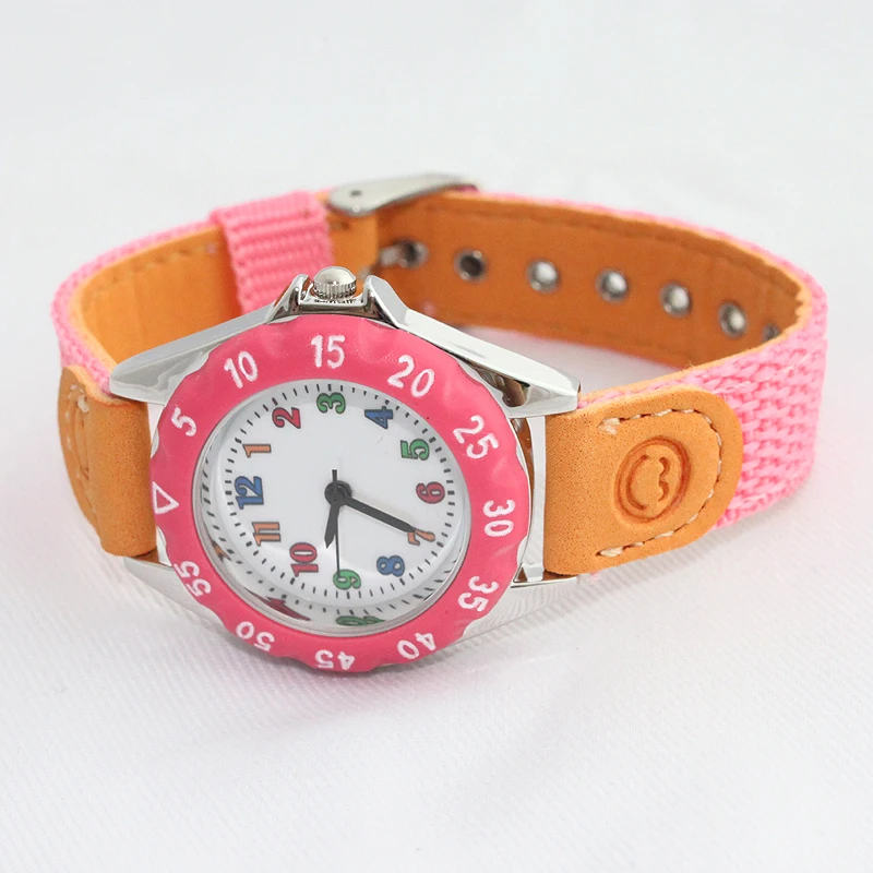 Montre-bracelet à quartz avec bracelet en tissu pour enfants, montres pour garçons et filles, montre pour enfants, temps d\'apprentissage, étudiant,