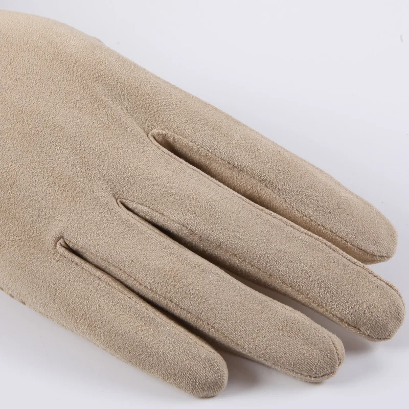 New Suede Sun Protection Gloves Male Female Summer Thin Short Style Anti-Slip Driving Gloves Sweat Absorption Mittens SZ008W