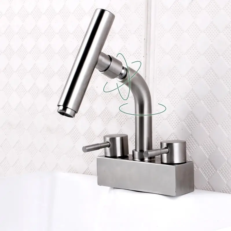 

Double handle double holes bathroom lavatory basin faucet hot and cold water faucets