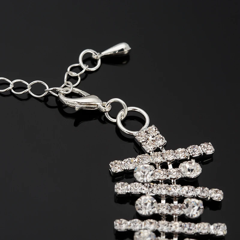 YFJEWE New Fashion Long Necklace Chain Fashion Fine Metal Chain Crystal Rhinestone Necklace N368