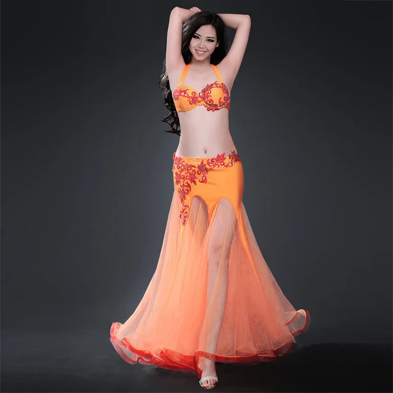 Sexy belly dance set blue belly dancing costume for women performance wear belly dance outfit sexy belly dancing Bra skirt suit