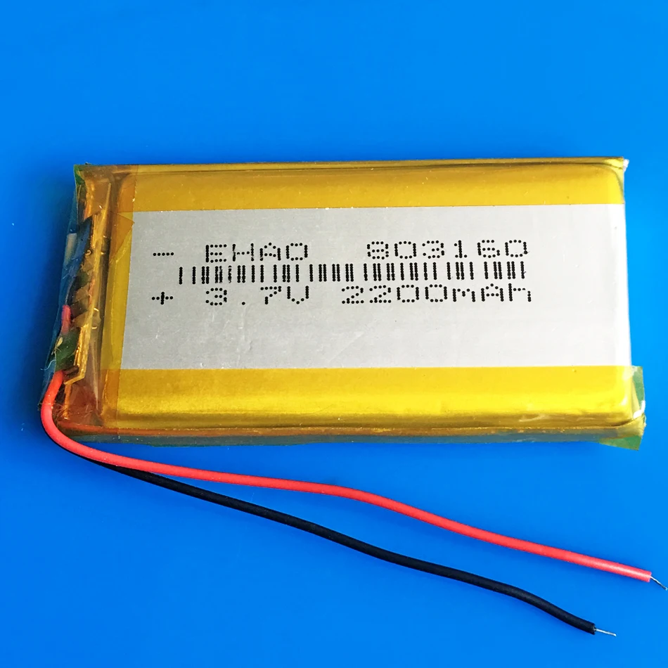 3.7V 2200mAh polimer Lipo akumulator litowy 803160 do nawigacja GPS Power Bank DVD Tablet PC PAD telefon komórkowy Speake