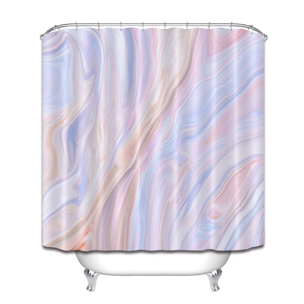 72'' Abstract Watercolor Marble Texture Stone Shower Curtains Waterproof Polyester Bathroom Curtain Fabric for Bathtub Decor