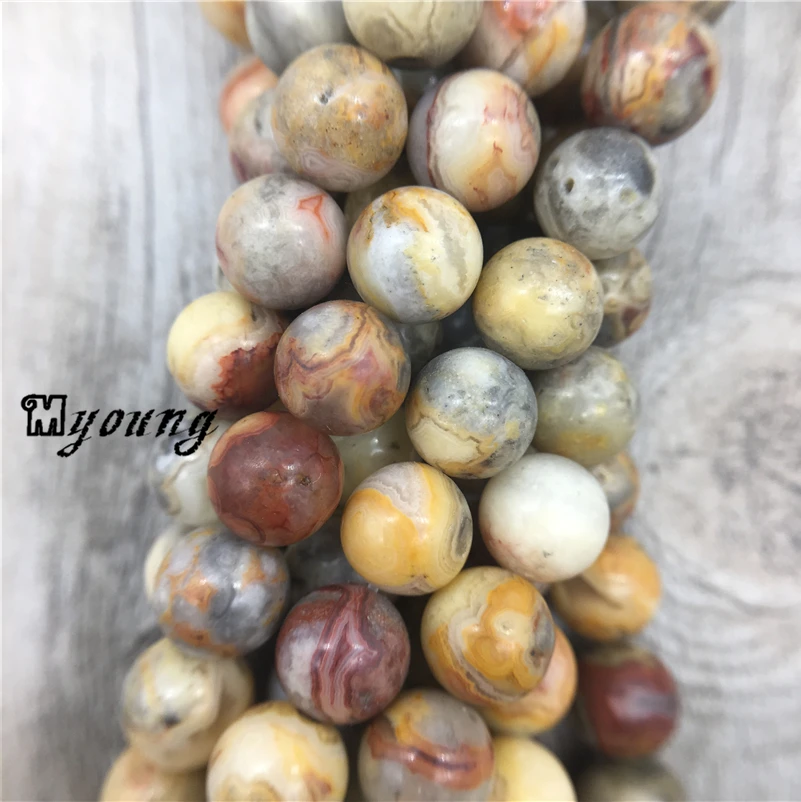 Smooth Round Yellow&Brown Agates beads,Beige round Bracelet Necklace beads MY1439