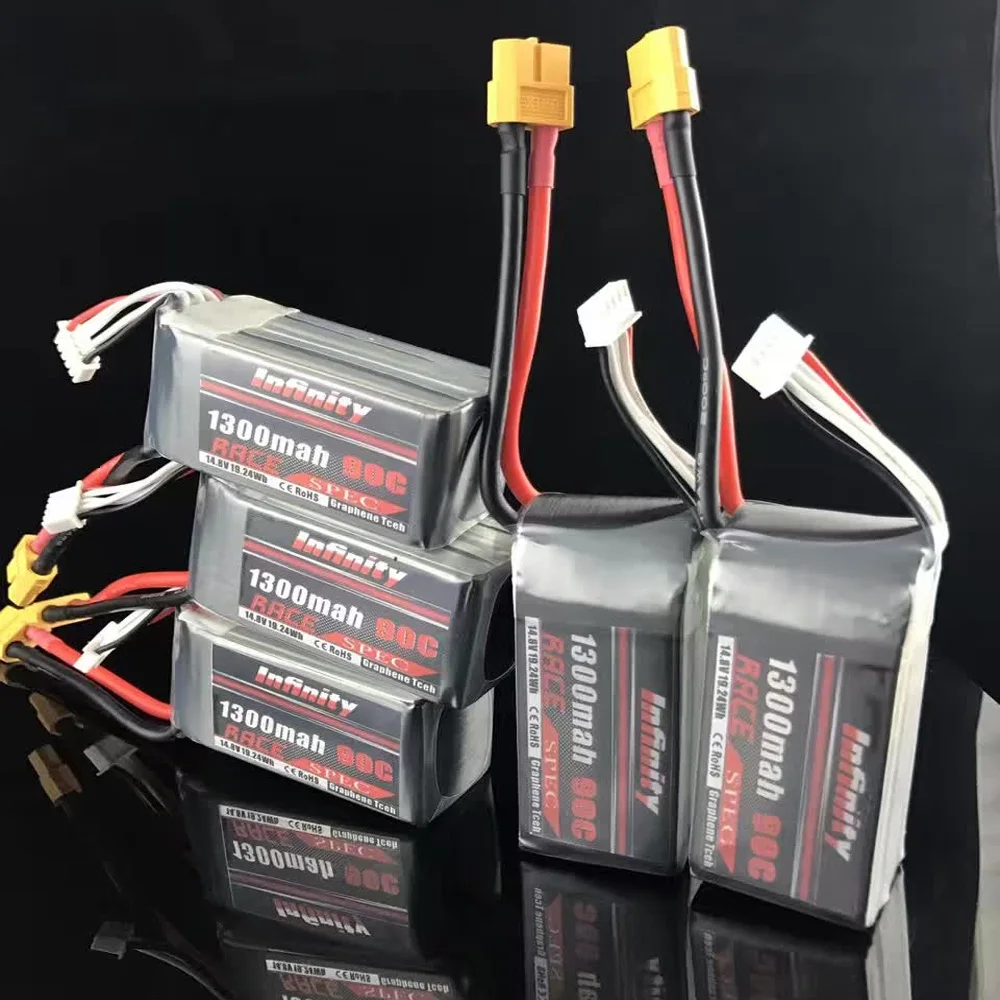 1 adet Infinity Sarj Edilebilir Lipo Pil 14.8 V 1300 mah Icin 90C 4S1P Lipo Pil RC Ucak Quapcopter Drone