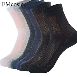 6 Pairs Lot High Quality Autumn Summer 100 Cotton Mesh Socks for Men Thin Black White Gray Sokken Mens Dress Breathable Casual