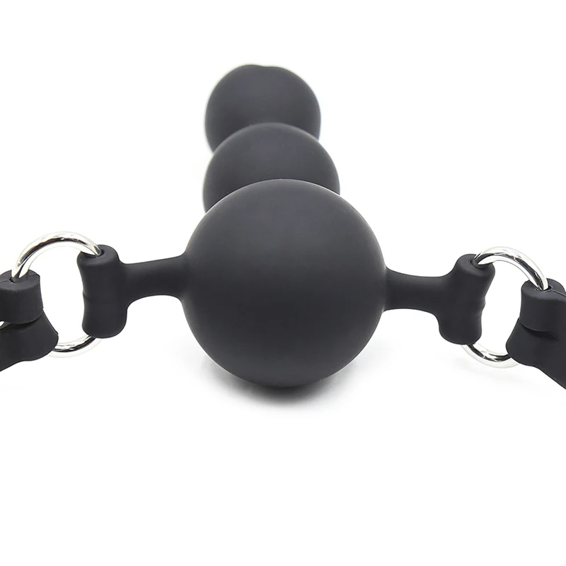 Thierry Silicone Multiple Ball Gag Strap On Open Mouth Anal Plug With Locking Buckles Silicone Harness Bondage Toys For Couples