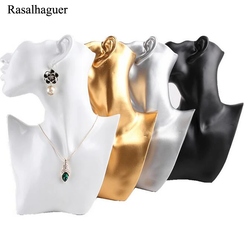 

Four Colors Options Resin Jewelry Display Bust For Earring Pendant Necklace Jewellery Stand Holder High Quality Wholesale