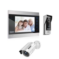 TMEZON 7 Inch Video Door Phone Intercom Doorbell Home Security System Door Speaker Call Panel+7 inch Monitor +1080P Camera