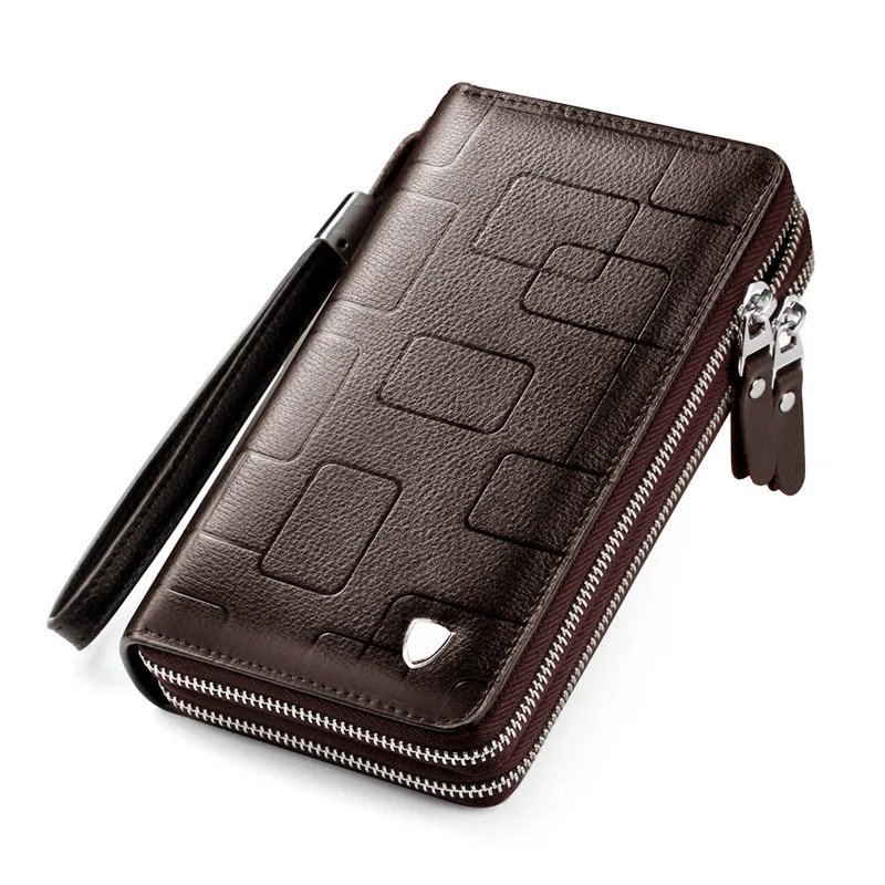 SOUTH GOOSE New Men Classic Wallet Luxury Long Clutch Handy Bag Male Business Leather Purse Large Capacity Men's Clutch Wallets