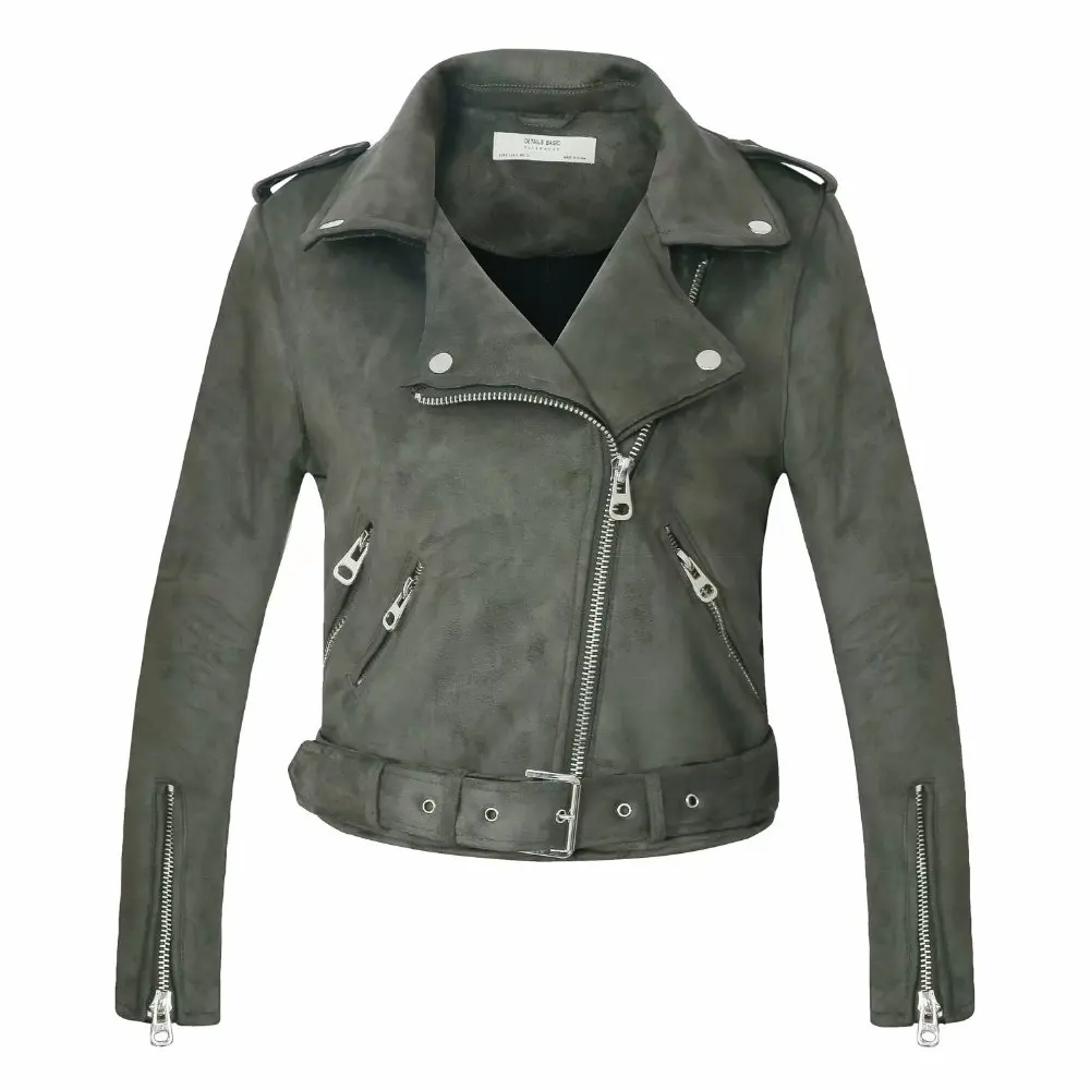 women candy color faux leather short motorcycle jacket zipper pockets sexy punk coat ladies casual outwear tops casaco Black