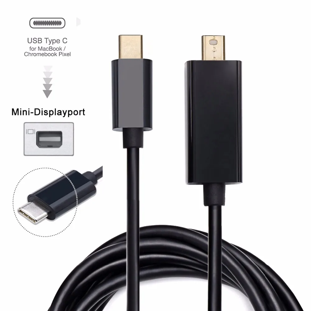 

Кабель USB 3,1 Type C для Mini DisplayPort DP Male 4 K, кабель для монитора 1,8 м, кабель USB 3,1 Type-c